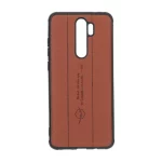 قاب چرمی Text طرح دوخت Xiaomi Redmi Note 8 Pro - قهوه ای