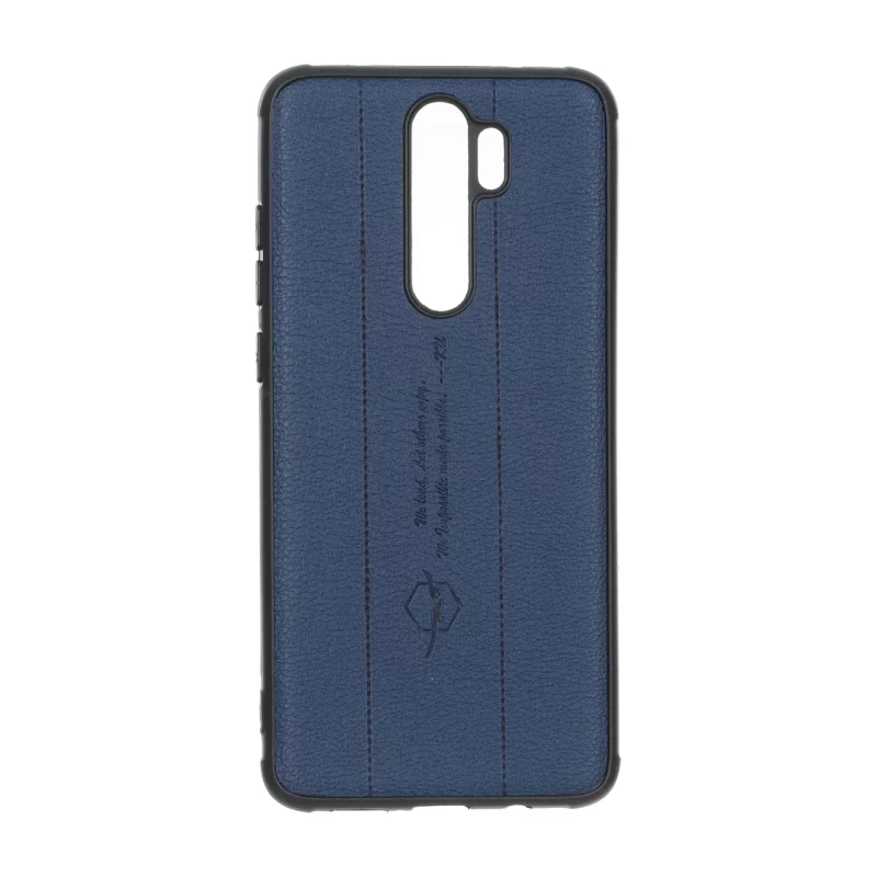 قاب چرمی Text طرح دوخت Xiaomi Redmi Note 8 Pro - سرمه ای - تصویر 2