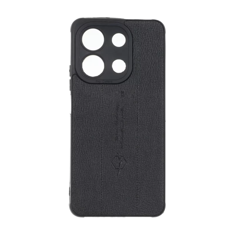 قاب چرمی Text طرح دوخت محافظ لنزدار Xiaomi Redmi Note 13 4G - مشکی - تصویر 2