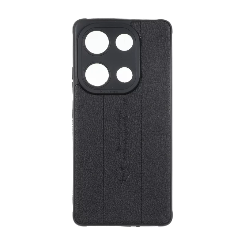 قاب چرمی Text طرح دوخت محافظ لنزدار Xiaomi Redmi Note 14S / Note 13 Pro 4G / Poco M6 Pro 4G - مشکی - تصویر 2