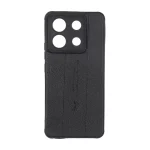 قاب چرمی Text طرح دوخت محافظ لنزدار Xiaomi Redmi Note 13 Pro 5G / Poco X6 5G - مشکی