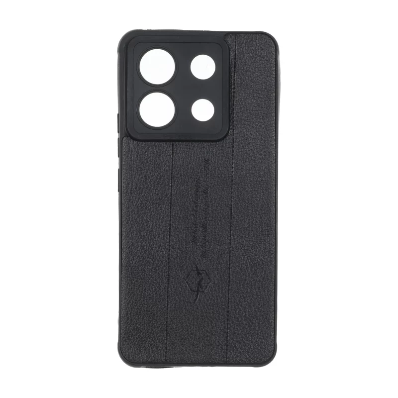 قاب چرمی Text طرح دوخت محافظ لنزدار Xiaomi Redmi Note 13 Pro 5G / Poco X6 5G - مشکی - تصویر 2