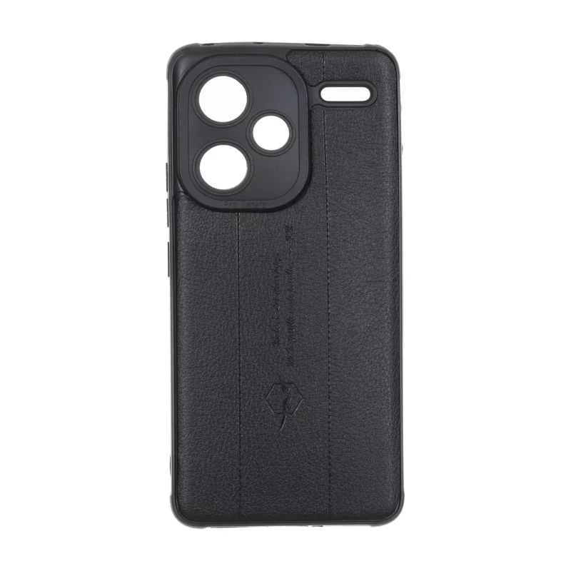 قاب چرمی Text طرح دوخت محافظ لنزدار Xiaomi Redmi Note 13 Pro Plus 5G - مشکی - تصویر 2
