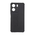 قاب چرمی Text طرح دوخت محافظ لنزدار Xiaomi Redmi 13C / Poco C65 - مشکی