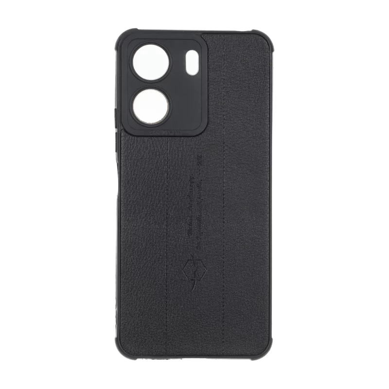 قاب چرمی Text طرح دوخت محافظ لنزدار Xiaomi Redmi 13C / Poco C65 - مشکی - تصویر 2