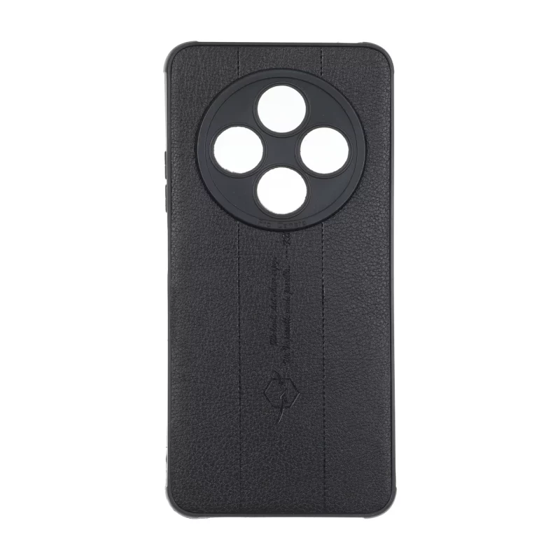 قاب چرمی Text طرح دوخت محافظ لنزدار Xiaomi Redmi 14C / Redmi A4 / Poco C75 - مشکی - تصویر 2