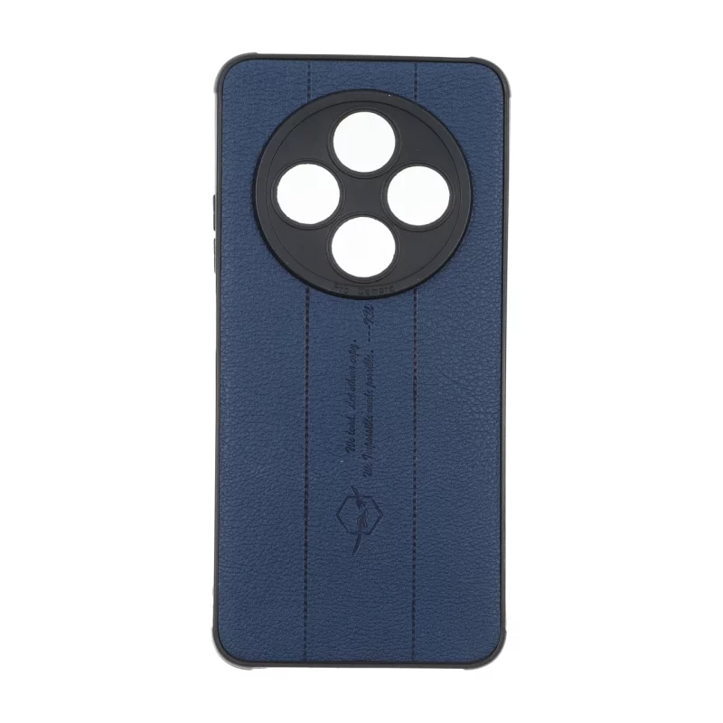 قاب چرمی Text طرح دوخت محافظ لنزدار Xiaomi Redmi 14C / Redmi A4 / Poco C75 - سرمه ای - تصویر 2