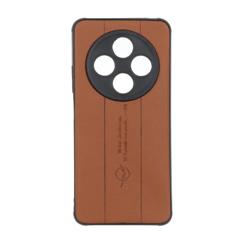قاب چرمی Text طرح دوخت محافظ لنزدار Xiaomi Redmi 14C / Redmi A4 / Poco C75 - قهوه ای روشن - تصویر 2