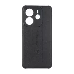 قاب چرمی Text طرح دوخت محافظ لنزدار Xiaomi Redmi Note 14 4G - مشکی