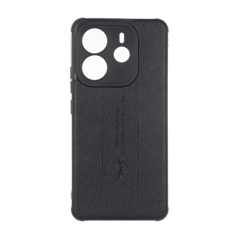 قاب چرمی Text طرح دوخت محافظ لنزدار Xiaomi Redmi Note 14 4G - مشکی - تصویر 2