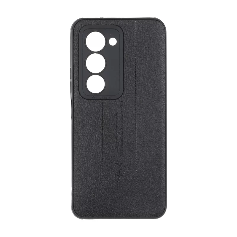 قاب چرمی Text طرح دوخت محافظ لنزدار Xiaomi Redmi 15 4G - مشکی - تصویر 2