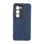 قاب چرمی Text طرح دوخت محافظ لنزدار Xiaomi Redmi 15 4G - سرمه ای