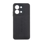 قاب چرمی Text طرح دوخت محافظ لنزدار Xiaomi Redmi 15C / Poco C85 - مشکی