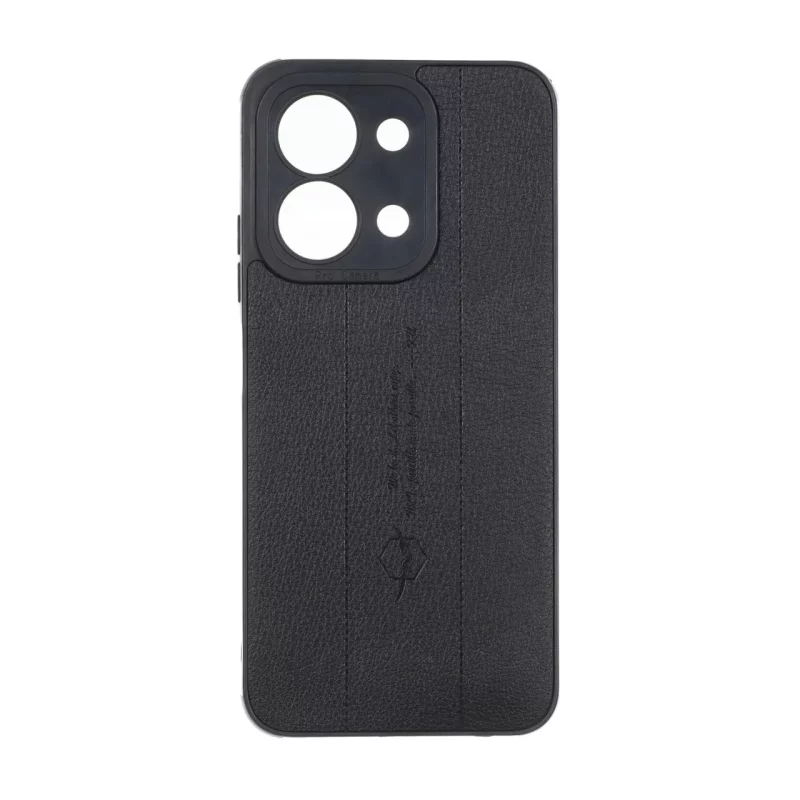قاب چرمی Text طرح دوخت محافظ لنزدار Xiaomi Redmi 15C / Poco C85 - مشکی - تصویر 2