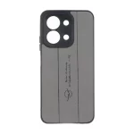 قاب چرمی Text طرح دوخت محافظ لنزدار Xiaomi Redmi 15C / Poco C85 - خاکستری