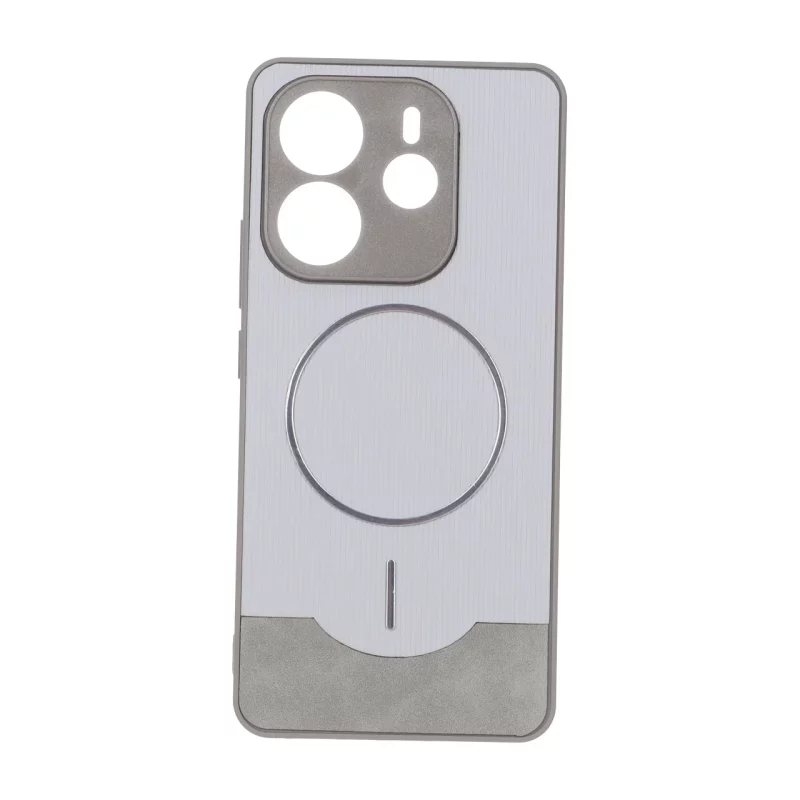 قاب Line Case جیر MagSafe فلزی محافظ لنزدار Xiaomi Redmi Note 14 4G - طوسی - تصویر 2