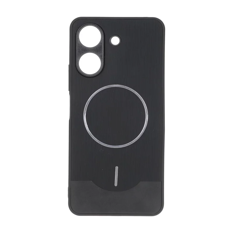 قاب Line Case جیر MagSafe فلزی محافظ لنزدار Xiaomi Redmi 13C / Poco C65 - مشکی - تصویر 2