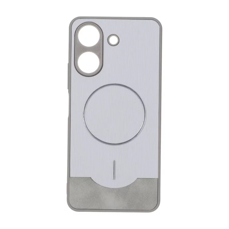 قاب Line Case جیر MagSafe فلزی محافظ لنزدار Xiaomi Redmi 13C / Poco C65 - طوسی - تصویر 2
