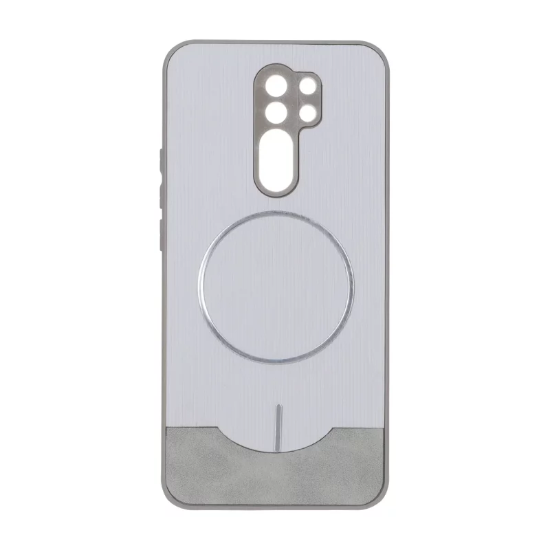 قاب Line Case جیر MagSafe فلزی محافظ لنزدار Xiaomi Redmi 9 / Redmi 9 Prime / Poco M2 - طوسی - تصویر 2