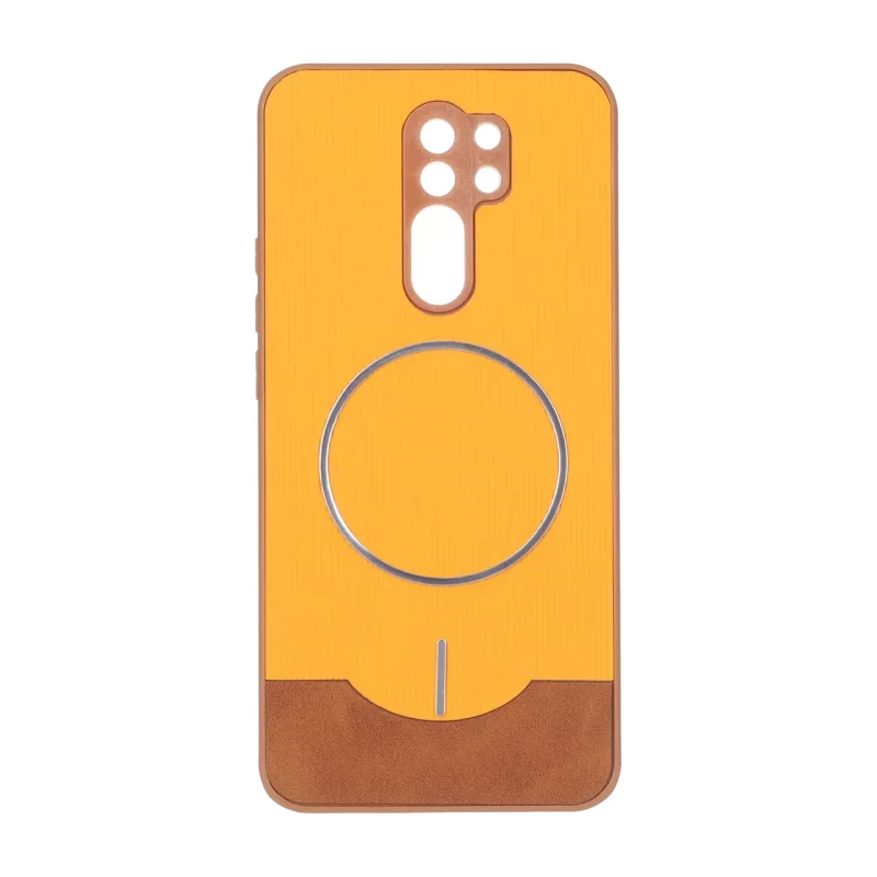 قاب Line Case جیر MagSafe فلزی محافظ لنزدار Xiaomi Redmi 9 / Redmi 9 Prime / Poco M2 - نارنجی - تصویر 2
