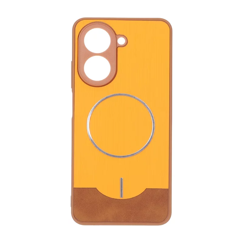 قاب Line Case جیر MagSafe فلزی محافظ لنزدار Xiaomi Redmi A5 / Poco C71 - نارنجی - تصویر 2