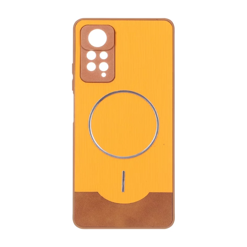 قاب Line Case جیر MagSafe فلزی محافظ لنزدار Xiaomi Redmi Note 12 Pro 4G / Redmi Note 11 Pro - نارنجی - تصویر 2
