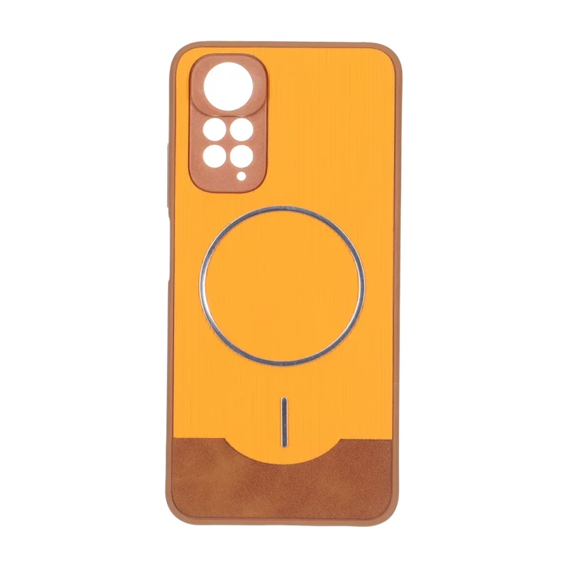 قاب Line Case جیر MagSafe فلزی محافظ لنزدار Xiaomi Redmi Note 11 4G / Redmi Note 11S - نارنجی - تصویر 2