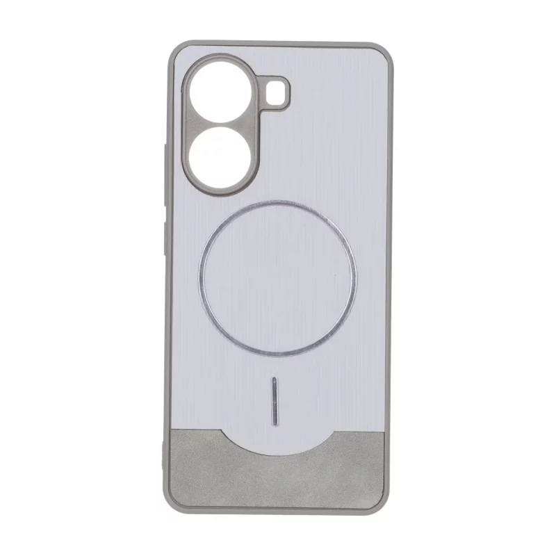 قاب Line Case جیر MagSafe فلزی محافظ لنزدار Xiaomi Poco X7 Pro - طوسی - تصویر 2