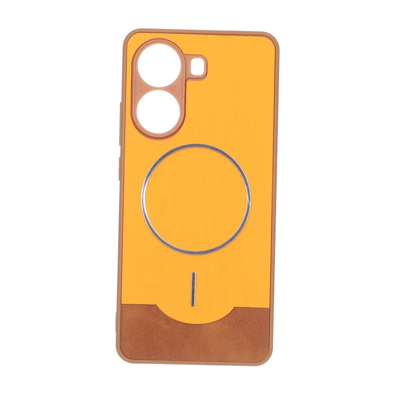 قاب Line Case جیر MagSafe فلزی محافظ لنزدار Xiaomi Poco X7 Pro - نارنجی - تصویر 2