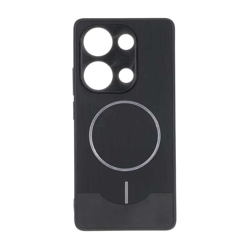 قاب Line Case جیر MagSafe فلزی محافظ لنزدار Xiaomi Redmi Note 14S / Note 13 Pro 4G / Poco M6 Pro 4G - مشکی - تصویر 2