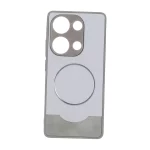 قاب Line Case جیر MagSafe فلزی محافظ لنزدار Xiaomi Redmi Note 14S / Note 13 Pro 4G / Poco M6 Pro 4G - طوسی