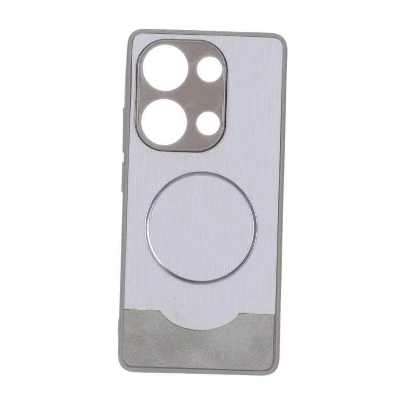 قاب Line Case جیر MagSafe فلزی محافظ لنزدار Xiaomi Redmi Note 14S / Note 13 Pro 4G / Poco M6 Pro 4G - طوسی - تصویر 2