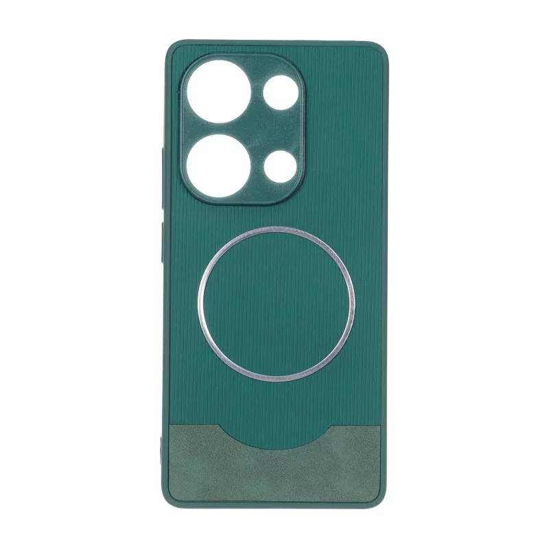 قاب Line Case جیر MagSafe فلزی محافظ لنزدار Xiaomi Redmi Note 14S / Note 13 Pro 4G / Poco M6 Pro 4G - سبز - تصویر 2