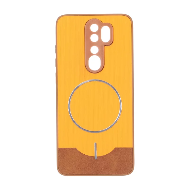 قاب Line Case جیر MagSafe فلزی محافظ لنزدار Xiaomi Redmi Note 8 Pro - نارنجی - تصویر 2