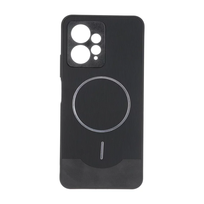 قاب Line Case جیر MagSafe فلزی محافظ لنزدار Xiaomi Redmi Note 12 4G - مشکی - تصویر 2