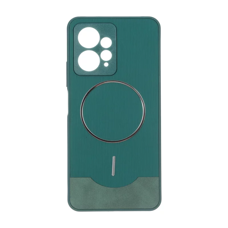 قاب Line Case جیر MagSafe فلزی محافظ لنزدار Xiaomi Redmi Note 12 4G - سبز - تصویر 2