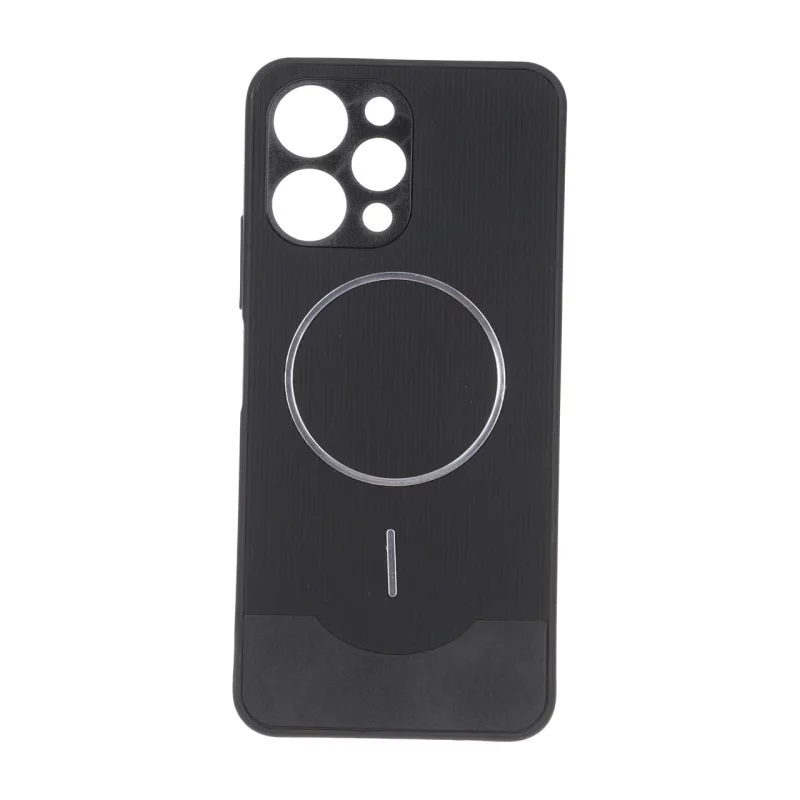 قاب Line Case جیر MagSafe فلزی محافظ لنزدار Xiaomi Redmi 12 / Poco M6 Pro 5G - مشکی - تصویر 2