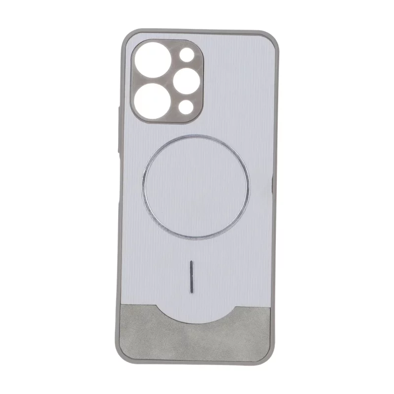 قاب Line Case جیر MagSafe فلزی محافظ لنزدار Xiaomi Redmi 12 / Poco M6 Pro 5G - طوسی - تصویر 2