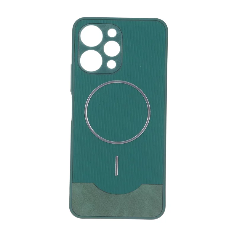 قاب Line Case جیر MagSafe فلزی محافظ لنزدار Xiaomi Redmi 12 / Poco M6 Pro 5G - سبز - تصویر 2