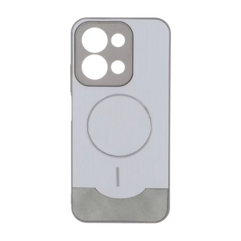 قاب Line Case جیر MagSafe فلزی محافظ لنزدار Xiaomi Redmi 15C / Poco C85 - طوسی - تصویر 2