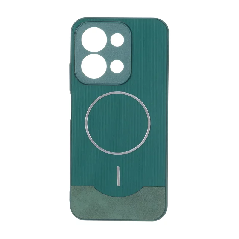 قاب Line Case جیر MagSafe فلزی محافظ لنزدار Xiaomi Redmi 15C / Poco C85 - سبز - تصویر 2