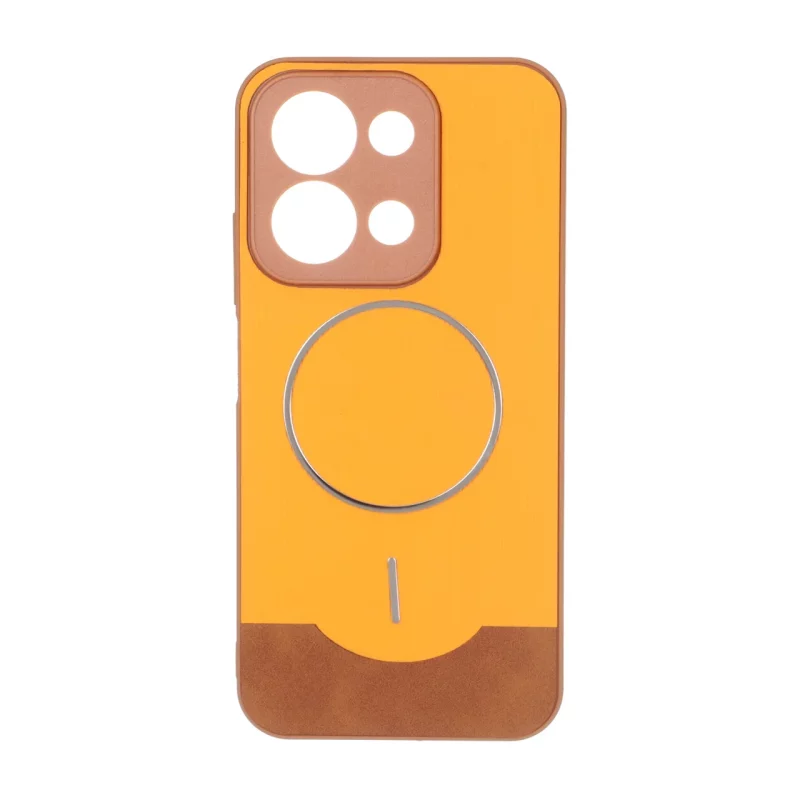قاب Line Case جیر MagSafe فلزی محافظ لنزدار Xiaomi Redmi 15C / Poco C85 - نارنجی - تصویر 2