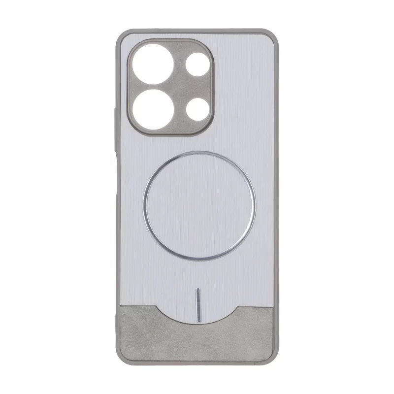 قاب Line Case جیر MagSafe فلزی محافظ لنزدار Xiaomi Redmi Note 13 4G - طوسی - تصویر 2