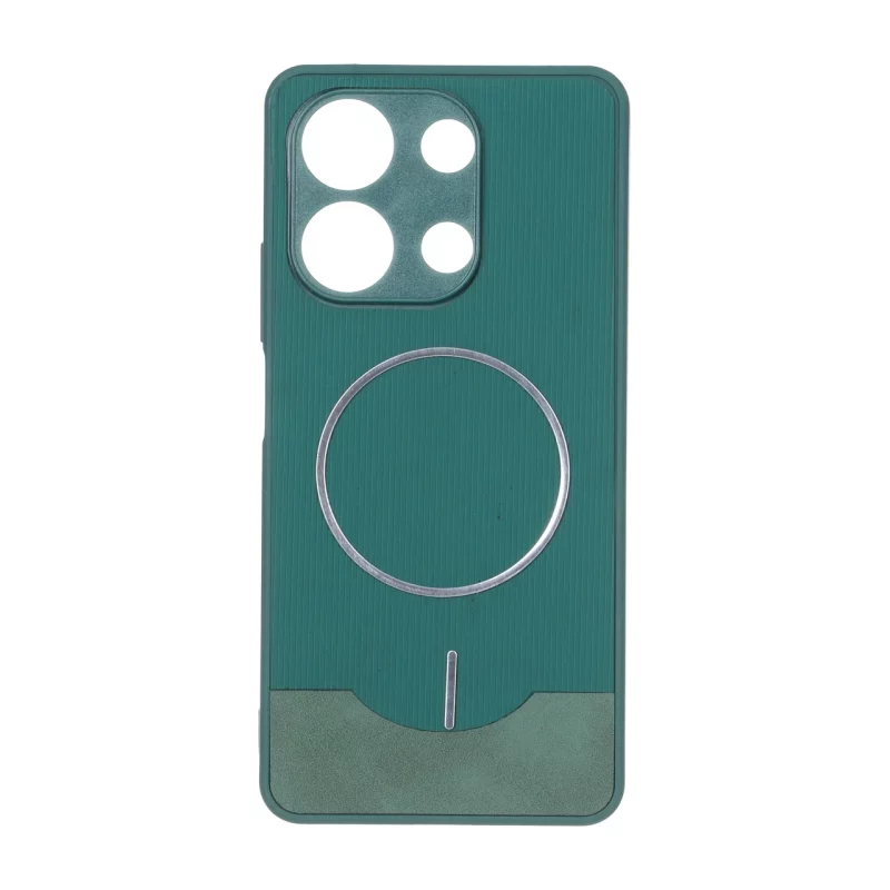قاب Line Case جیر MagSafe فلزی محافظ لنزدار Xiaomi Redmi Note 13 4G - سبز - تصویر 2