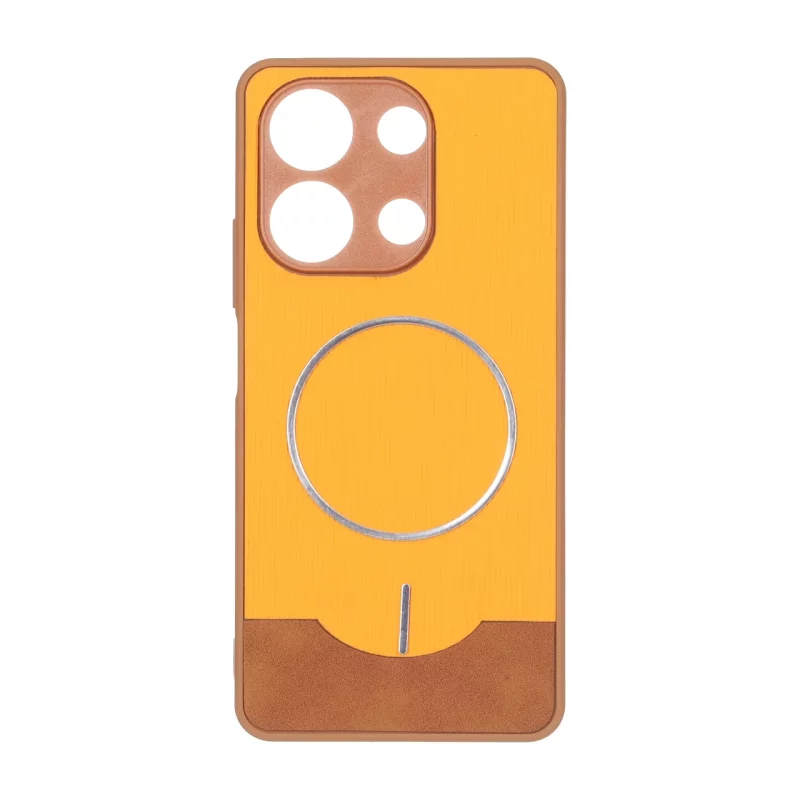 قاب Line Case جیر MagSafe فلزی محافظ لنزدار Xiaomi Redmi Note 13 4G - نارنجی - تصویر 2
