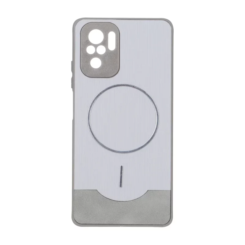 قاب Line Case جیر MagSafe فلزی محافظ لنزدار Xiaomi Redmi Note 10 4G / Redmi Note 10S / Poco M5S - طوسی - تصویر 2
