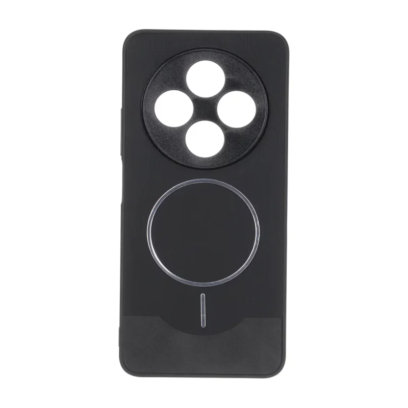 قاب Line Case جیر MagSafe فلزی محافظ لنزدار Xiaomi Redmi 14C / Redmi A4 / Poco C75 - مشکی - تصویر 2