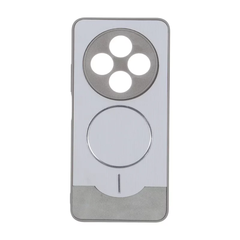 قاب Line Case جیر MagSafe فلزی محافظ لنزدار Xiaomi Redmi 14C / Redmi A4 / Poco C75 - طوسی - تصویر 2
