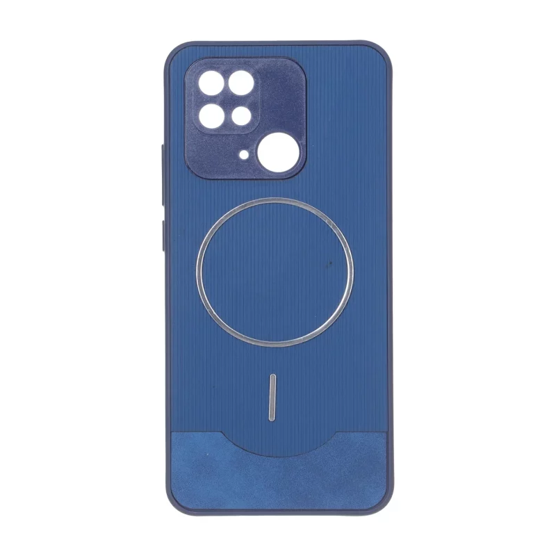 قاب Line Case جیر MagSafe فلزی محافظ لنزدار Xiaomi Redmi 10C / Redmi 10 Power / Poco C40 - سرمه ای - تصویر 2