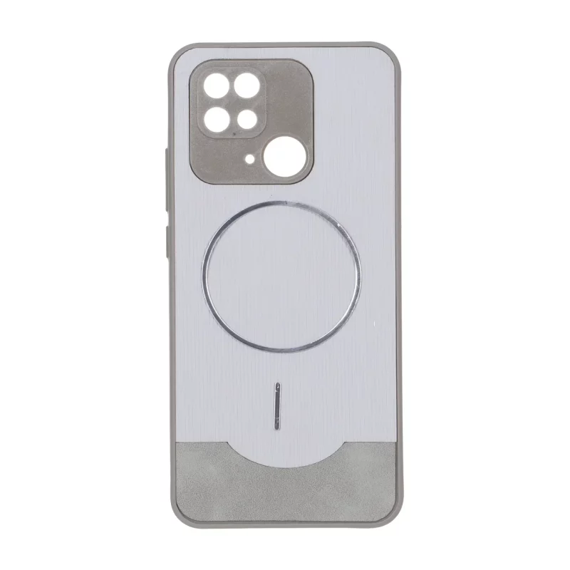 قاب Line Case جیر MagSafe فلزی محافظ لنزدار Xiaomi Redmi 10C / Redmi 10 Power / Poco C40 - طوسی - تصویر 2
